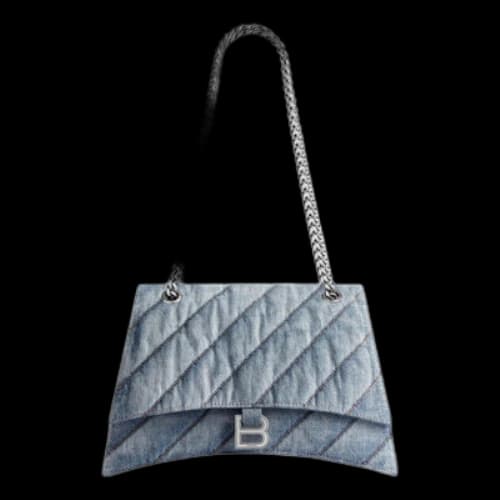 Balenciaga Crush Medium Chain Bag Quilted 'Blue' (Women's)