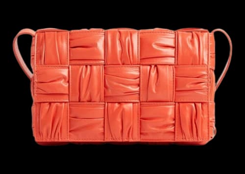 Bottega Veneta Plisse Intreccio Cassette Crossbody Bag Sunburst