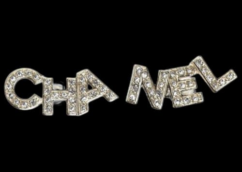 Chanel Crystal Pearl Signature Stud Earrings Gold