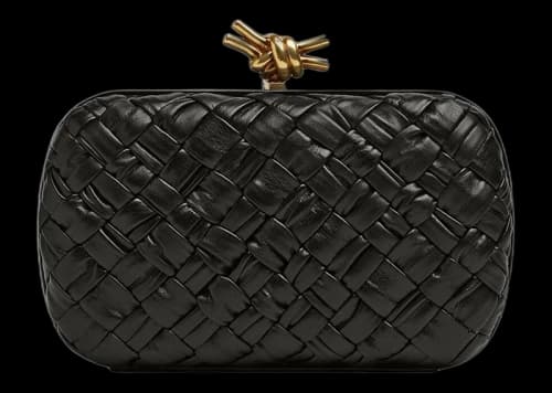 Bottega Veneta Knot Foulard Intrecciato Minaudiere Black