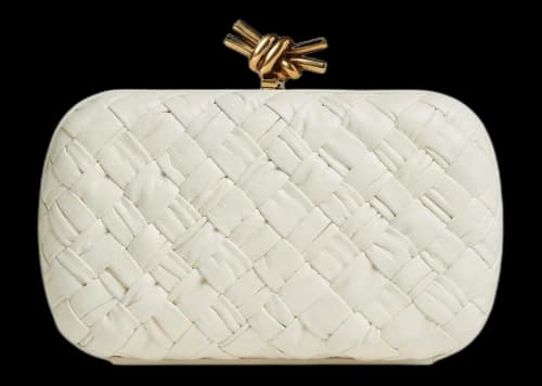 Bottega Veneta Knot Foulard Intrecciato Minaudiere Bone