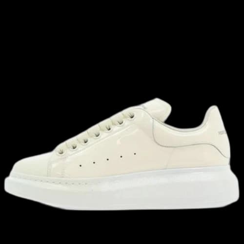 Alexander McQueen Glossy Low-Top Sneakers 'Cream White' (Women's)