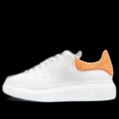 Alexander McQueen Oversized Sneaker 'White Orange Glitter' (Women's)