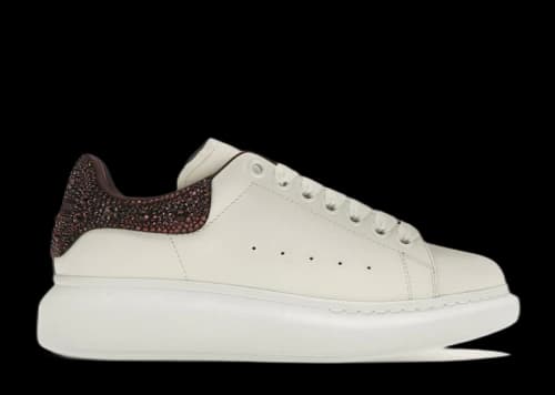 Alexander McQueen Oversized White Dark Burgundy Crystal (Women's)