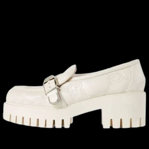 Gucci GG Matelasse Leather Loafers 'White' (Women's)