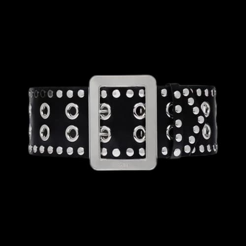 Gucci Wide Belt With Eyelet And Stud Motif 'Black'