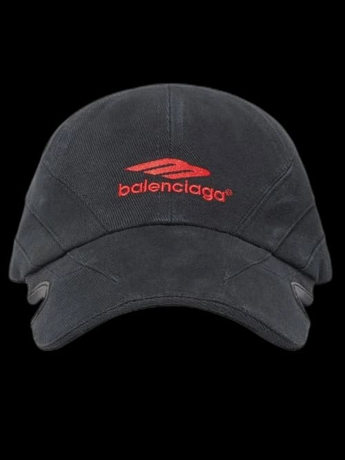 Balenciaga Logo-Print Cap Grey/Red