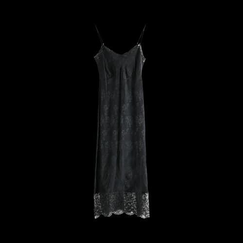 Simone Rocha Deep Lace Trim Slip Dress 'Black'