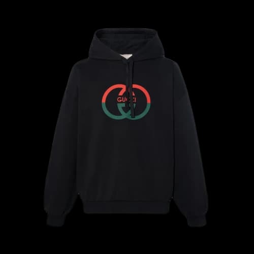 Gucci Cotton Jersey Printed Hooded Sweatshirt 'Black'
