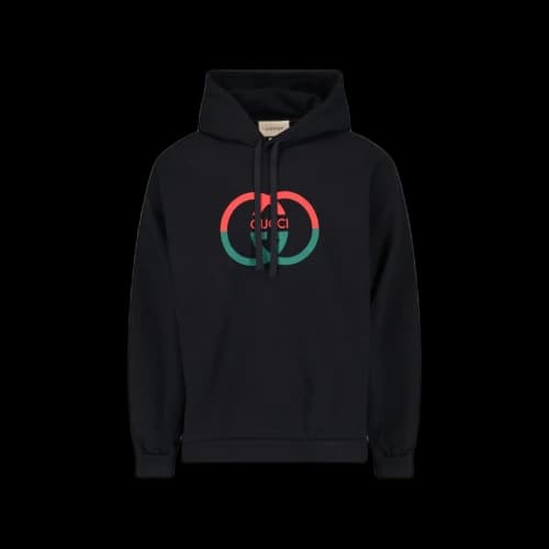 Gucci Print Hoodie Black