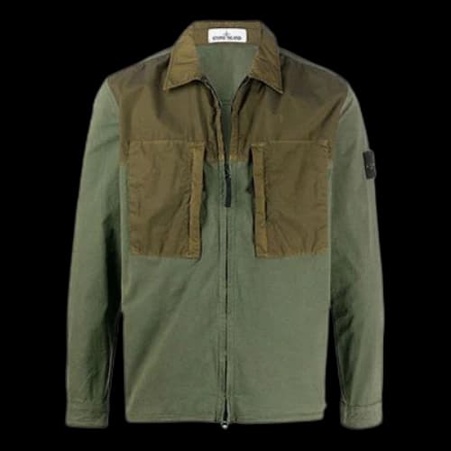 STONE ISLAND Splicing Cargo Jacket Green