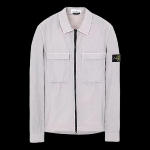 STONE ISLAND Logo Solid Color Cargo Nylon Jacket Gray