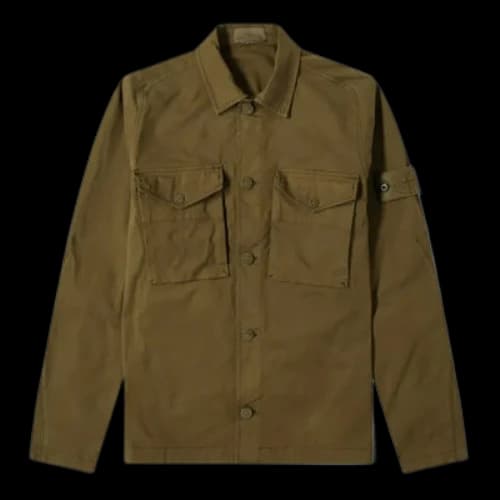 STONE ISLAND Ghost Piece Overshirt 'Military Green'