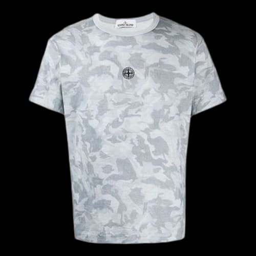 STONE ISLAND Bog Loom Camo Short Sleeve Gray