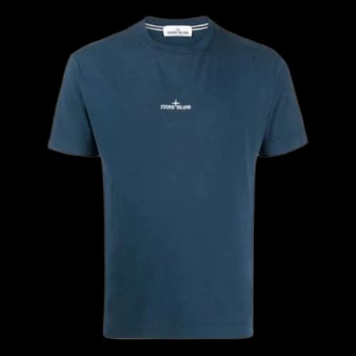 STONE ISLAND Unisex Chest Logo Back Print Blue