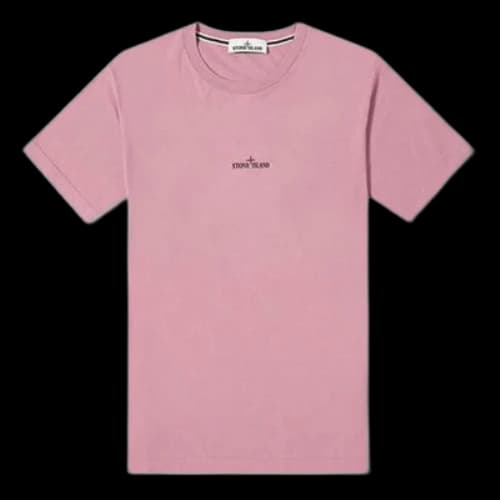 STONE ISLAND Unisex Chest Logo Back Print Tee Pink