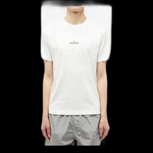 STONE ISLAND Chest Logo Back Print Tee Pattern Short Sleeve Unisex White