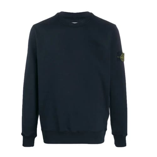 STONE ISLAND Garment Dyed Crew Sweat Casual Navy Blue