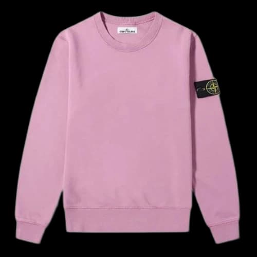STONE ISLAND Garment Dyed Crew Sweat Casual Pink