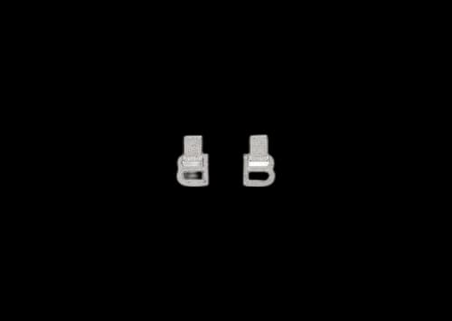 Balenciaga Women's Hourglass Earrings Silver Brass/Rhinestones