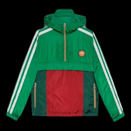Gucci x adidas 3 Stripe Parachute Nylon Anorak Jacket 'Green'