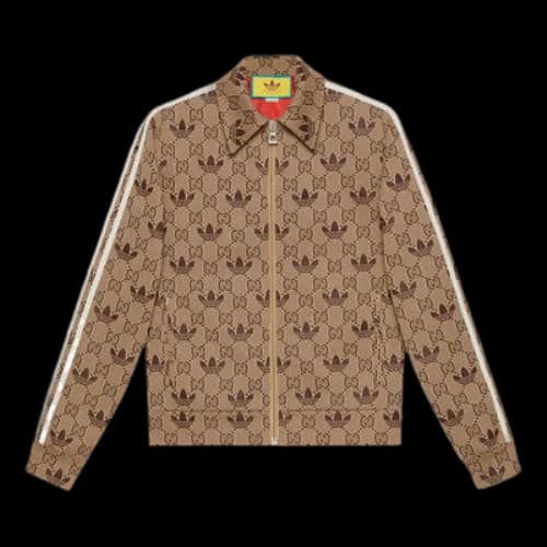 Gucci x adidas GG Trefoil Zip Jacket 'Beige Ebony'