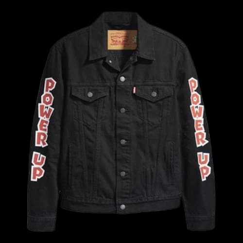 LEVI'S Levis x SUPER MARIO Crossover Alphabet Printing Jacket Black