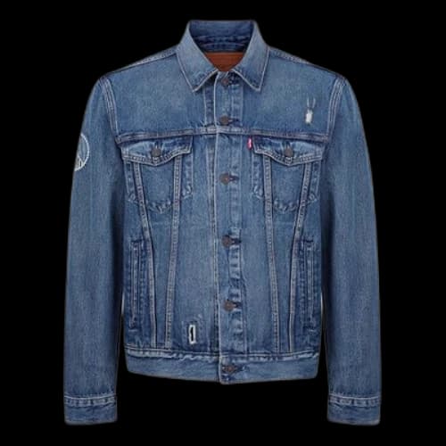 To Be Defined Levis Holes Lapel Denim Jacket For Men Blue