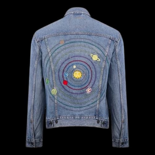 To Be Defined Levis Loose Printing Denim Jacket Light Blue