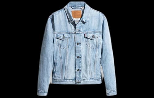 Levis Solid Color lapel Casual Denim Jacket Blue