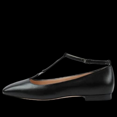 Gucci Monogram Leather Ballet Flats 'Black' (Women's)