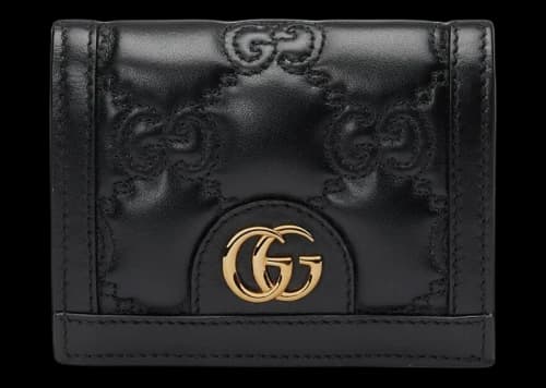 Gucci GG Matelasse Card Case Wallet Black