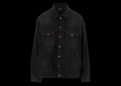 Balenciaga Political Campaign Oversized Denim Jacket Black