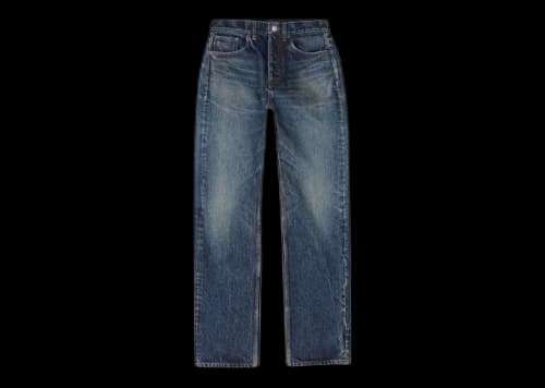 Balenciaga Men's Relaxed Selvedge Heavy Denim Large Fit Jeans Navy Blue