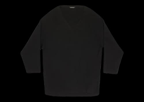 Balenciaga Women's Vareuse Silk Rib Knit Oversized Sweater Black