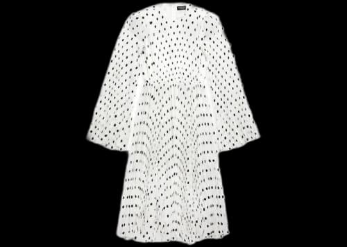 Balenciaga Women's Hand Drawn Polka Dot Pleated Dress White