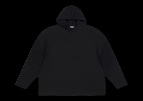 Balenciaga Viscose Compact Knit Hoodie Black