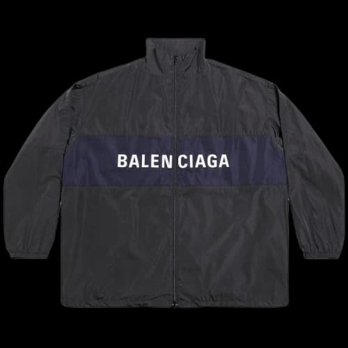 Balenciaga Logo Zip Up Jacket Black