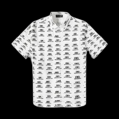 Balenciaga Short-Sleeve Oversized Shirt 'White/Black'