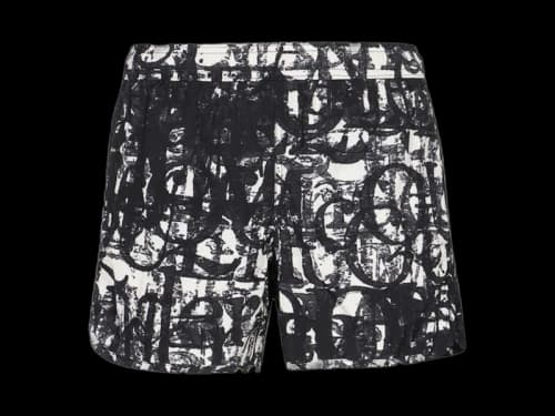 Alexander McQueen Multi Logo Signature Swimshorts Black/White