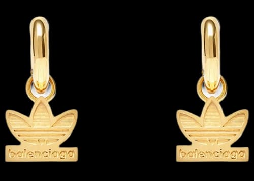 Balenciaga x adidas Trefoil Earrings Gold