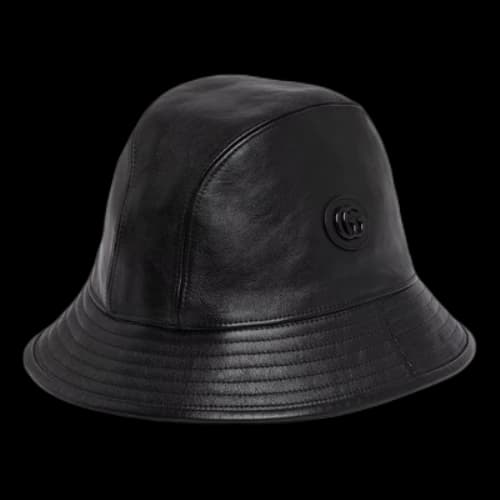 Gucci Leather Bucket Hat With Double G 'Black'