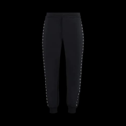 Alexander McQueen Eyelet Embellished Tapered Leg Joggers 'Black'