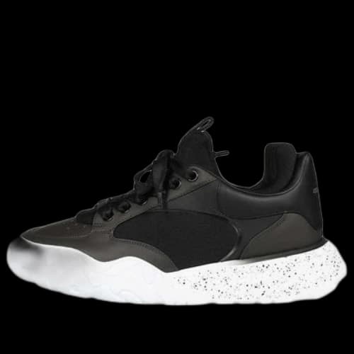 Alexander McQueen Court Tech Leather Sneakers 'Black White'