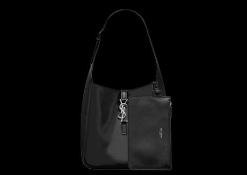 Saint Laurent Le 5 À 7 Soft Small in Shiny Canvas Black