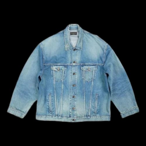 Balenciaga Destroyed Denim Jacket 'Blue'