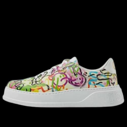 Gucci Graffiti Print Platform Sneaker 'Ivory Multi Color' (Women's)
