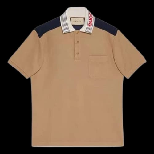 Gucci Cotton Jersey Polo Shirt 'Camel'