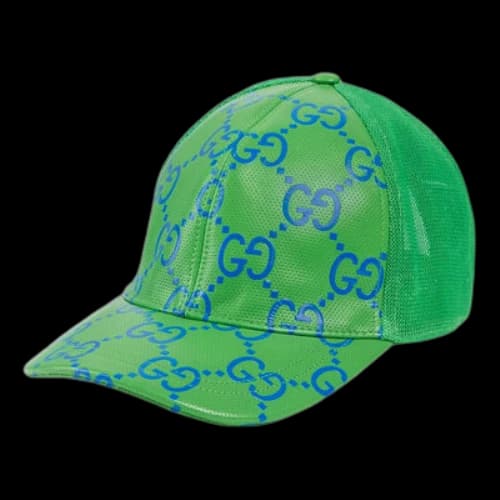 Gucci Leather Baseball Cap 'Green and Blue' (Women's)