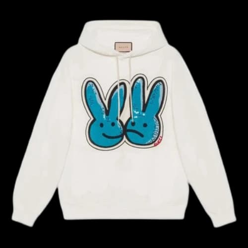 Gucci Lunar New Year Bunny Print Cotton Jersey Sweatshirt 'White'